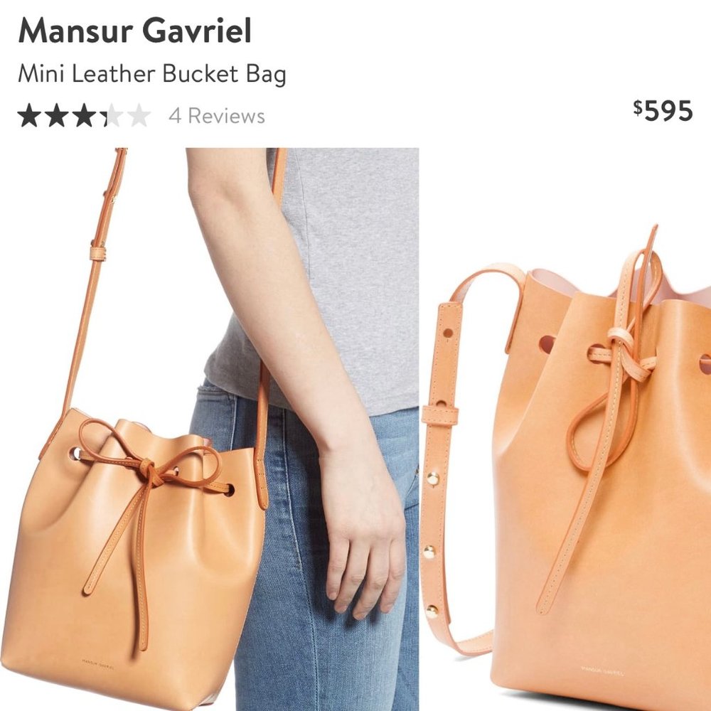 Mansur Gavriel Mini Leather Bucket Bag